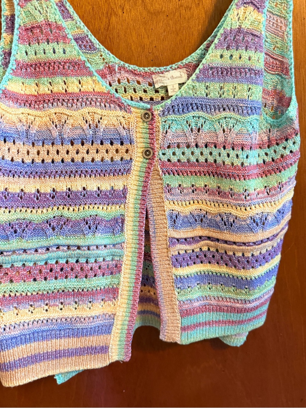 Hem & Thread Pastel Multicolor Striped Knit Tank Top - Picture 6 of 6